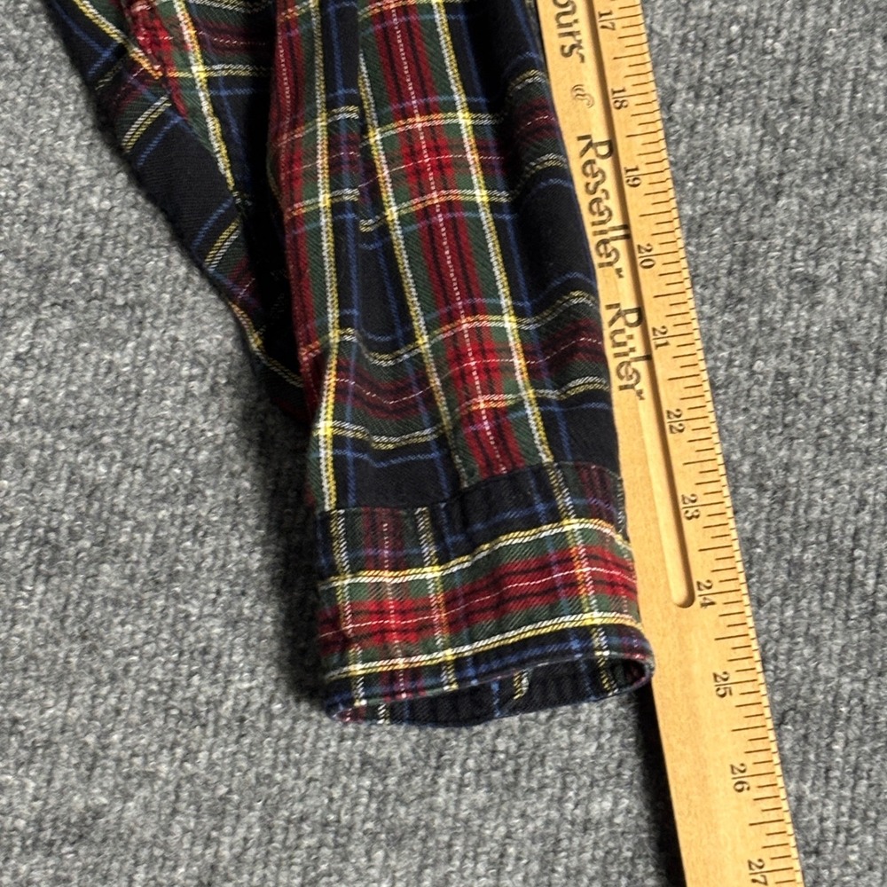 LL Bean Scotch Plaid Flannel Shirt Mens XL Blue Traditional Fit Button Down - Picture 11 of 11